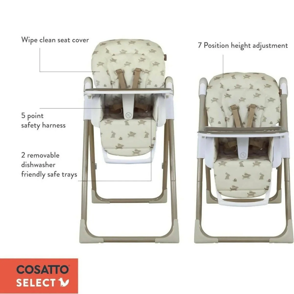 Cosatto Pip 0+ Highchair - Cherry Pie - Image 8