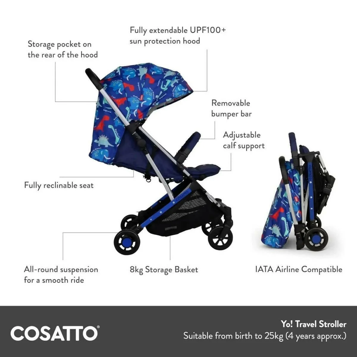 Cosatto Yo! Stroller - Whisper - Image 8