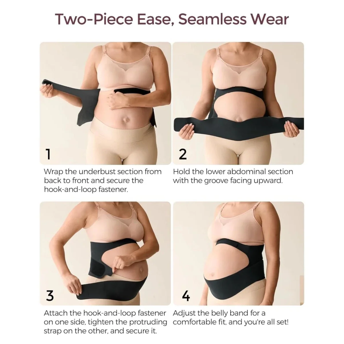 Momcozy Ergonest Maternity Belly Band XL - Black - Image 8